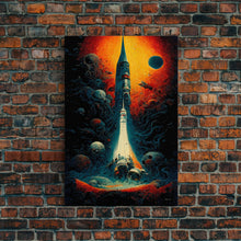 Cargar imagen en el visor de la galería, Cosmic Horror Space Exploration Poster Canvas Print, Scifi Wall Art, ready to hang wall art
