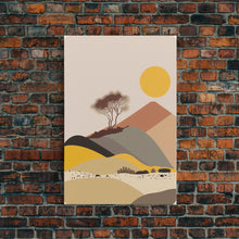 Load image into Gallery viewer, Pueblo Style Boho Desert Art, Framed Canvas Print, Minimalist Landscape Painting

