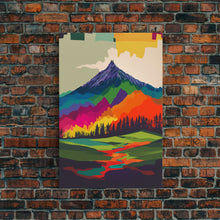Load image into Gallery viewer, Surreal Rainbow Mountain Landscape, Framed Canvas Print

