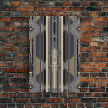 Load image into Gallery viewer, Art Deco Pattern Wall art - Framed Canvas Print - Art Deco - Abstract art - Gold &amp; gray art - MCM Art - Original painting - Geometric art
