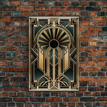 Carregar imagem no visualizador da galeria, Art Deco Wall art - Framed Canvas Print - Art Deco - Gold &amp; green art - Living room art - Original painting - Art with frame - Wall decor
