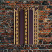 Load image into Gallery viewer, Art Deco Pattern Wall art, Framed Canvas Print, Art Deco, Canvas Wall art, Purple &amp; gold art, Canvas wall art, Abstract art, Geometric art
