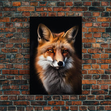 Load image into Gallery viewer, Portrait of a Red Fox, Framed Canvas Print, Framed Wall Art, Fox Photography, Wild Life Art
