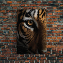 Carregar imagem no visualizador da galeria, Eye Of Tiger, Tiger Portrait, Big Cat Art, Framed Canvas Print, Tiger Photography, Wildlife Photo, Wood Frame Art
