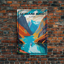 Load image into Gallery viewer, Geirangerfjord Wall Art, Norway Travel Poster, Europe Wall Poster, Travel Wall Print, Travel Poster, Travel Wall Art, Canvas Wall Print
