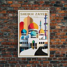 Carregar imagem no visualizador da galeria, Abu Dhabi Wall Art, Sheikh Zayed Mosque, United Arab Emirates Poster, Travel Wall Print, Travel Poster, Travel Wall Art, Canvas Wall Print
