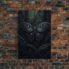 Carregar imagem no visualizador da galeria, Butterfly In Woods, Butterfly Wall Decor, Dark Art, Green Wall Art, Insect Wall Decor, Wall Decor, Canvas Print, Wall Art, Framed Canvas
