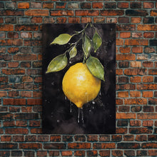 Carregar imagem no visualizador da galeria, Food Art, Lemon Wall Decor, Fruit Wall Art, Kitchen Wall Art, Minimalist Wall Art, Wall Decor, Canvas Print, Wall Art, Framed Canvas Art
