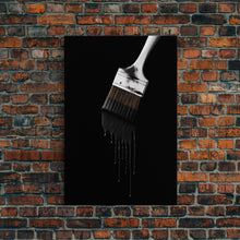 Load image into Gallery viewer, Dripping Paint Brush Wall Art, Black Paint, Brush Wall Decor, Minimalist Print. Wall Decor, Canvas Art, Wall Art, Framed Canvas Wall Decor
