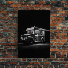 Carregar imagem no visualizador da galeria, Food Truck Wall Art, Truck Wall Decor, Food Art, Black And White Art, Minimalist Print, Wall Decor, Canvas Print, Wall Art, Framed Canvas
