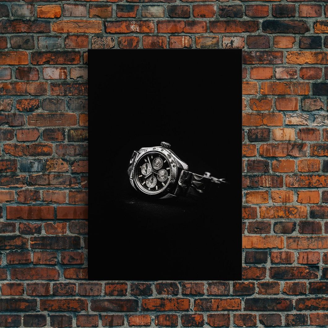 Classic Wrist Watch Wall Art, Watch Art, Watch Face, Black And White, Minimalist Print, Wall Decor, Canvas Print, Wall Art, Framed Canvas