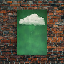 Load image into Gallery viewer, Dark Green Rain Cloud Wall Art, Framed Canvas Or Poster Print, Abstract Art Print, Minimalist Wall Decor, Maximalist Decor, Emerald Green
