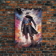 Cargar imagen en el visor de la galería, Cosmic Cyberpunk Cowboy Graffiti Art, Framed Canvas Print #4954
