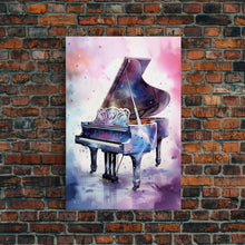 Load image into Gallery viewer, Grand Piano Wall Art, Musical Instrument Print, Studio Art, Framed Canvas Print, Piano Art, Baby Grand Piano

