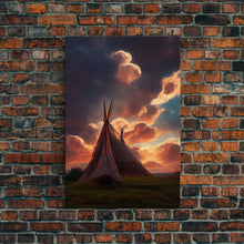 Load image into Gallery viewer, Native American Tipi Wall Art, Poster Print, Fine Art Paper Print, Early American Style Wall Decor
