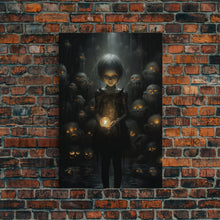 Load image into Gallery viewer, Dark Fantasy Art, Spooky Decor, Goth Decor, Canvas Print, Wall Art, Vertical Print, Dark Wall Art, Video Game Art, Gaming Wall Decor
