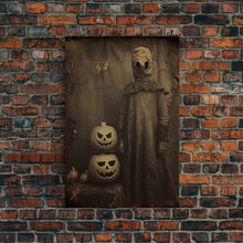 Carregar imagem no visualizador da galeria, Black And White Art, Halloween Wall Art, Horror Decor, Dark Art Print, Canvas Print, Wall Art, Vertical Print, Home Decor, Wall Decor
