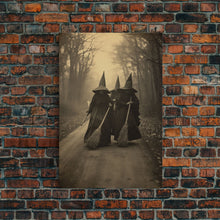 Carregar imagem no visualizador da galeria, Black And White Art, Witch Wall Decor, Horror Art Print, Gothic Wall Art, Canvas Print, Wall Art, Vertical Print, Home Decor, Wall Decor
