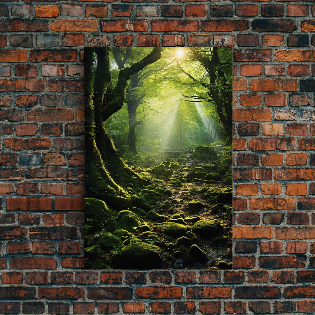 Forest Wall Art, Nature Prints, Trees Wall Art, Canvas Print, Wall Art, Vertical Art, Teacher Gift, Over Bed Wall Decor, Bookshelf Decor