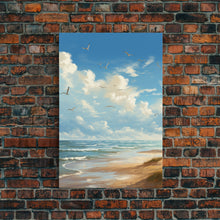 Carregar imagem no visualizador da galeria, Beach Wall Print, Ocean Wall Art, Seashore, Seascape Art, Canvas Print, Wall Art, Vertical Art, Gifts For Grandma, Bedroom Prints
