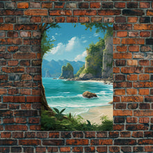 Carregar imagem no visualizador da galeria, Beach Wall Art, Ocean Print, Seashore Wall Print, Canvas Print, Wall Art, Vertical Art, Birthday Gift, Beach House Wall Decor, Office Prints

