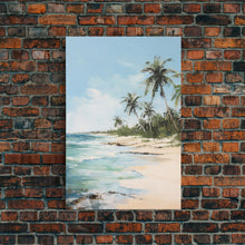 Carregar imagem no visualizador da galeria, Beach Wall Art, Palm Trees Wall Print, Seashore Wall Art, Tropical Art, Canvas Print, Wall Art, Vertical Art, Living Room Prints, Room Decor
