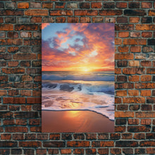 Carregar imagem no visualizador da galeria, Beach Sunset Wall Art, Nautical Wall Art, Seashore Wall Art, Canvas Print, Wall Art, Vertical Art, Moving Gift, Room Decor, Entryway Prints
