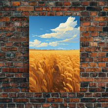 Carregar imagem no visualizador da galeria, Farm Wall Print, Wheat Feld Wall Art. Countryside Art, Canvas Print, Wall Art, Vertical Art, Couple Gift, Ranch Wall Art, Bedroom Prints
