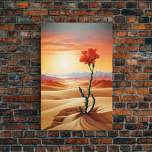 Load image into Gallery viewer, Desert Art Print, Cactus Wall Art, Landscape Art, Sunset Wall Art, Canvas Print, Wall Art, Vertical Art, Unique Wall Decor, Ranch Decor
