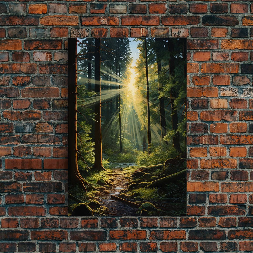 Forest Wall Print, Trees Art Print, Sunset Canvas Print, Wall Art, Vertical Art, Landscape Print, Gift For Boss, College Dorm Decor