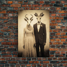 Load image into Gallery viewer, The Cult Of The Ram, Creepy Halloween Wall Art, Framed Canvas Print, Occult Art, Dark Academia, Creepy Photography
