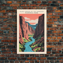 Carregar imagem no visualizador da galeria, Black Canyon Of The Gunnison National Park Travel Art, National Park Art, Minimalist Travel Art, Midcentury Modern Style Landscape Painting
