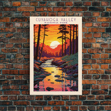 Load image into Gallery viewer, Cuyahoga Valley National Park Ohio Travel Art, National Park Print, Minimalist Travel Art, Midcentury Modern Style Landscape Painting
