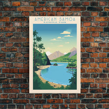 Carregar imagem no visualizador da galeria, American Samoa National Park Vatia Travel Art, National Park Print, Minimalist Travel Art, Midcentury Modern Style Landscape Painting
