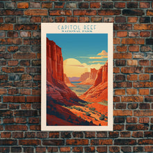 Carregar imagem no visualizador da galeria, Capital Reef National Park Travel Poster Print, Canvas Print Wall Art, Utah Travel Art, Midcentury Modern Travel Decor
