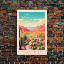 Load image into Gallery viewer, Death Valley National Park Travel Poster Print, Canvas Print Wall Art, California Travel Art, Midcentury Modern Travel Decor, MCM Wall Art
