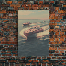 Load image into Gallery viewer, Boat, Seascape Art, Nautical Wall Art, Canvas Print, Wall Hanging, Portrait Art, Ocean Wall Art, Lake House Gift, Beach House Wall Decor
