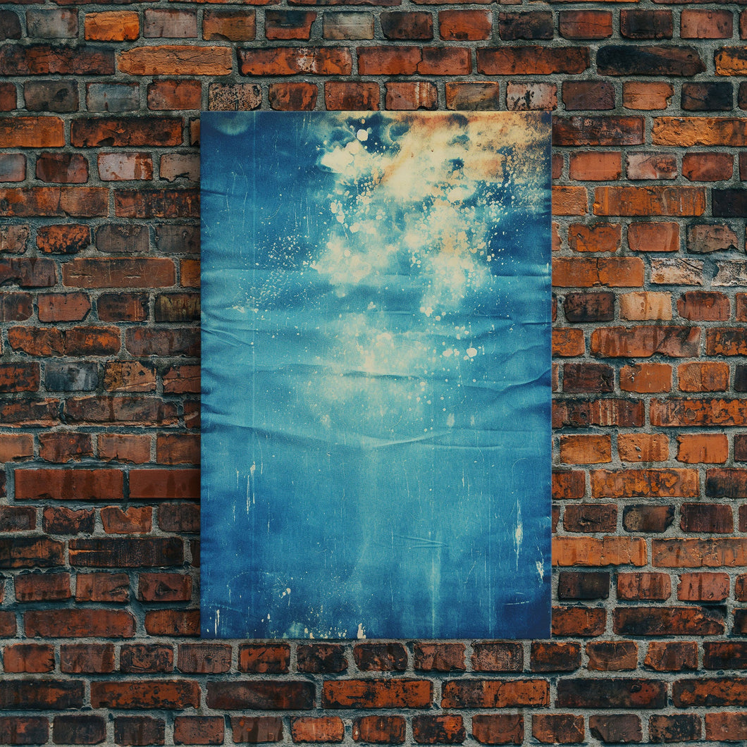 Denim Canvas Print Wall Art, Tie Dye Denim Texture Print On Canvas, Unique Wall Art, Boho Style Art, Minimalist Wall art