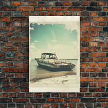 Load image into Gallery viewer, Boat Wall Art, Beach Wall Art, Coastal Wall Art, Canvas Print, Wall Hanging, Portrait Art, Home Wall Decor, Office Wall Art, Unique Gift
