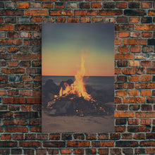 Carregar imagem no visualizador da galeria, Campfire Wall Art, Beach Wall Art, Coastal Print, Canvas Print, Wall Hanging, Portrait Art, Minimalist Wall Art, Ocean Art, Military Gift

