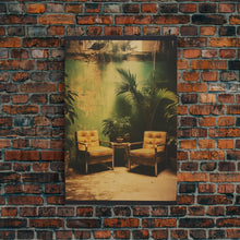 Cargar imagen en el visor de la galería, Chair, Tropical Art, Botanical Art, Canvas Print, Wall Hanging, Portrait Art, Home Decor Prints, Office Wall Decor, Modern House Art
