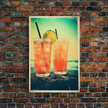 Cargar imagen en el visor de la galería, Cocktail Wall Print, Bar Cart Print, Canvas Print, Wall Hanging, Portrait Art, Cocktail Print, Kitchen Wall Art, Bar Wall Decor, Couple Gift
