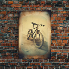 Cargar imagen en el visor de la galería, Bicycle Art, Bicycle Decor, Minimalist Wall Art, Black And White, Canvas Print, Wall Hanging, Portrait Art, Rustic Wall Art, Vintage Art
