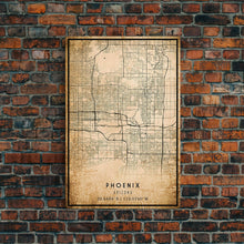 Load image into Gallery viewer, Phoenix Arizona Street Map, Framed Canvas Art, Arizona United States Road Map Wall Art, Office Wall Art, Wall Decor for Office

