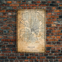 Load image into Gallery viewer, Dallas Map Canvas Print, Texas Map Print, Texas Wall Art, Dallas Map Poster, US, USA Maps, Dallas Maps, Map Gifts, Large Framed Map Print
