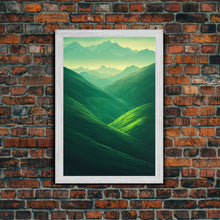 Load image into Gallery viewer, Emerald Green Landscape, Rolling Hills of Ireland, Framed Canvas Print, Ready To Hang Framed Wall Art, Living Room Wall Hanging
