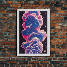 Load image into Gallery viewer, Art Deco Style Scifi Space Travel Poster Art, Galaxy Nebula Universe Art, Framed Canvas Print, Framed Wall Decor
