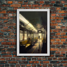 Load image into Gallery viewer, Still life on a subway, train art, framed canvas print
