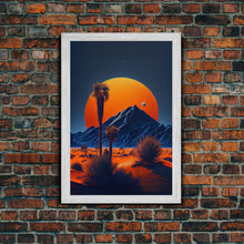 Load image into Gallery viewer, Fiery Orange Sunset Cactus Desert Wall Art Canvas Print - Vibrant Colors of a Desert Oasis Artwork
