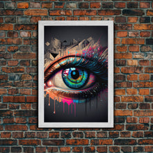 Load image into Gallery viewer, Vibrant Graffiti Style Eye Wall Art Canvas Print - Street Art Inspired Graphic Illustration Artwork
